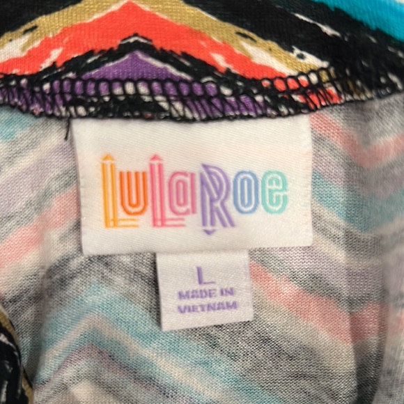 NWOT LuLaRoe Azure Multi-Color Skirt, Chevron Pattern, Size L - Picture 3 of 3
